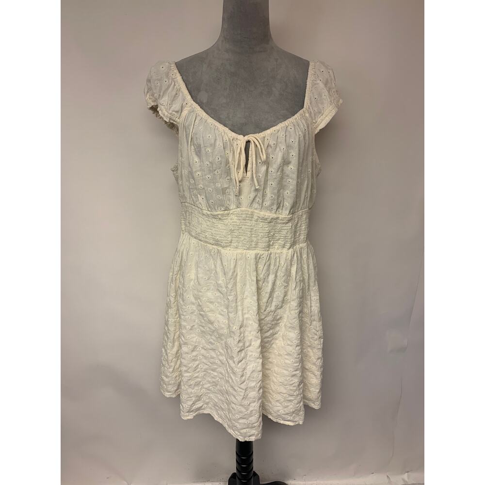 Old Navy Dress Mini Floral Eyelet Cottagecore Babydoll Coquette Womens SZ XL